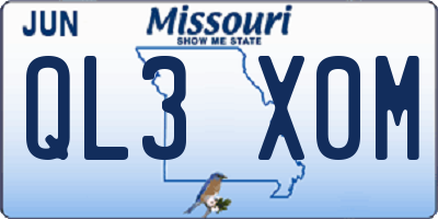 MO license plate QL3X0M