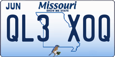 MO license plate QL3X0Q