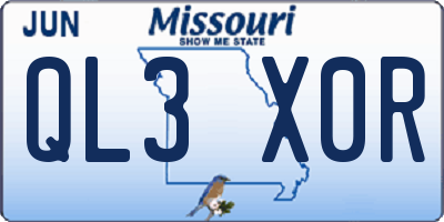 MO license plate QL3X0R