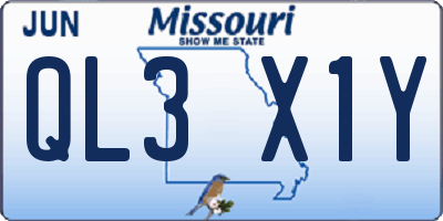 MO license plate QL3X1Y