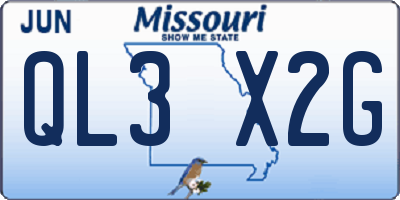 MO license plate QL3X2G