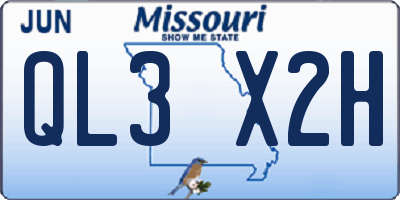 MO license plate QL3X2H