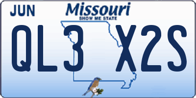 MO license plate QL3X2S