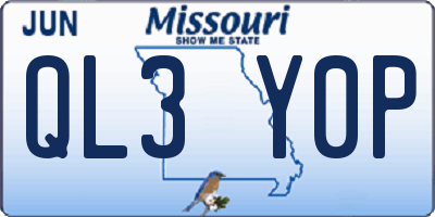 MO license plate QL3Y0P
