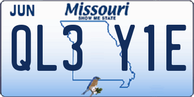 MO license plate QL3Y1E