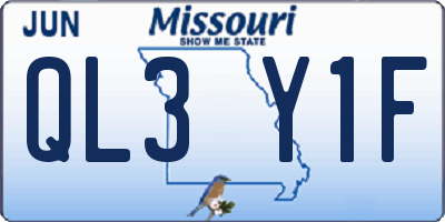 MO license plate QL3Y1F