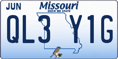 MO license plate QL3Y1G