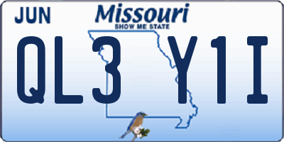 MO license plate QL3Y1I