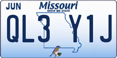 MO license plate QL3Y1J