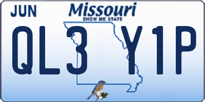 MO license plate QL3Y1P