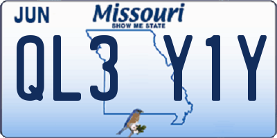 MO license plate QL3Y1Y