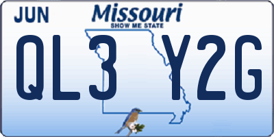 MO license plate QL3Y2G
