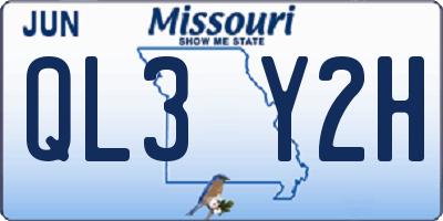 MO license plate QL3Y2H