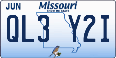 MO license plate QL3Y2I