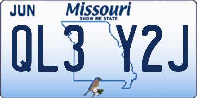 MO license plate QL3Y2J