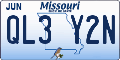 MO license plate QL3Y2N