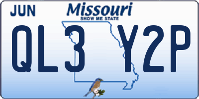 MO license plate QL3Y2P
