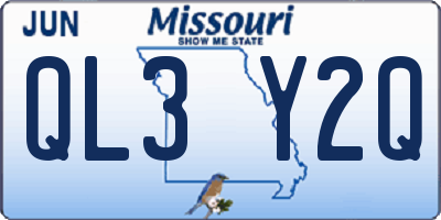MO license plate QL3Y2Q
