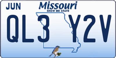 MO license plate QL3Y2V