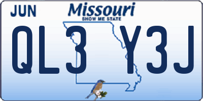 MO license plate QL3Y3J