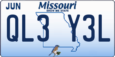 MO license plate QL3Y3L