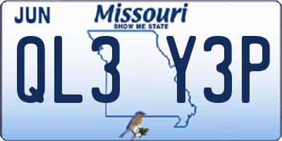 MO license plate QL3Y3P