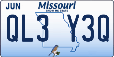 MO license plate QL3Y3Q