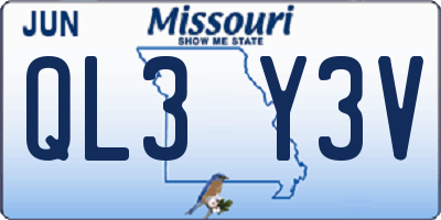 MO license plate QL3Y3V
