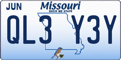 MO license plate QL3Y3Y