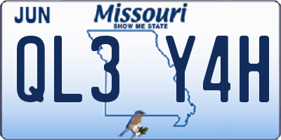 MO license plate QL3Y4H