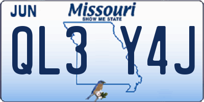 MO license plate QL3Y4J