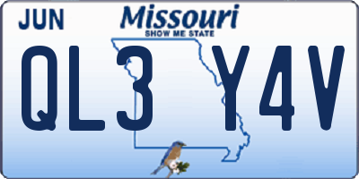 MO license plate QL3Y4V