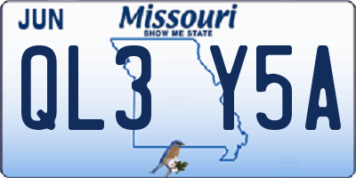 MO license plate QL3Y5A