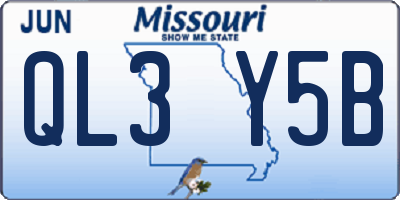 MO license plate QL3Y5B