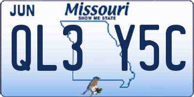 MO license plate QL3Y5C