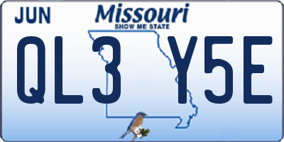 MO license plate QL3Y5E