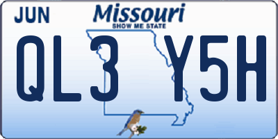 MO license plate QL3Y5H
