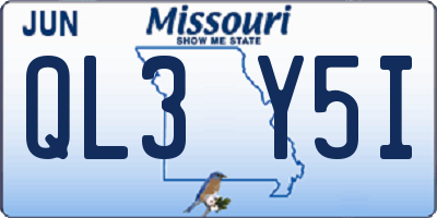 MO license plate QL3Y5I