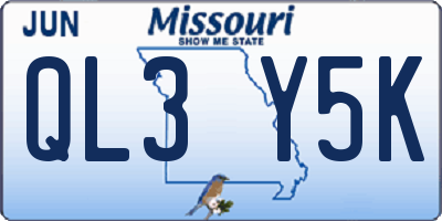 MO license plate QL3Y5K