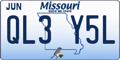 MO license plate QL3Y5L