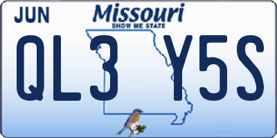 MO license plate QL3Y5S