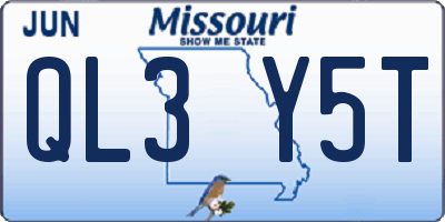 MO license plate QL3Y5T