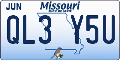MO license plate QL3Y5U
