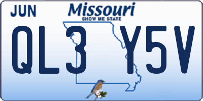 MO license plate QL3Y5V