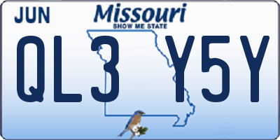 MO license plate QL3Y5Y