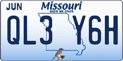 MO license plate QL3Y6H