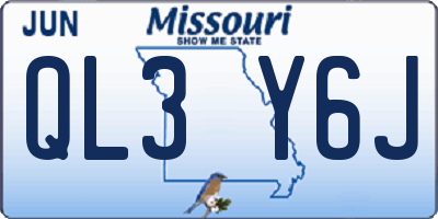 MO license plate QL3Y6J