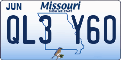 MO license plate QL3Y6O