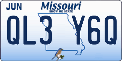 MO license plate QL3Y6Q