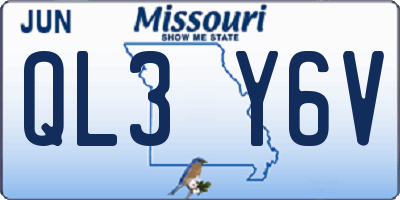 MO license plate QL3Y6V